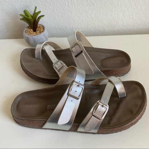 Madden Girl Bryceee Footbed Sandals Silver Size 7 - Picture 4 of 12